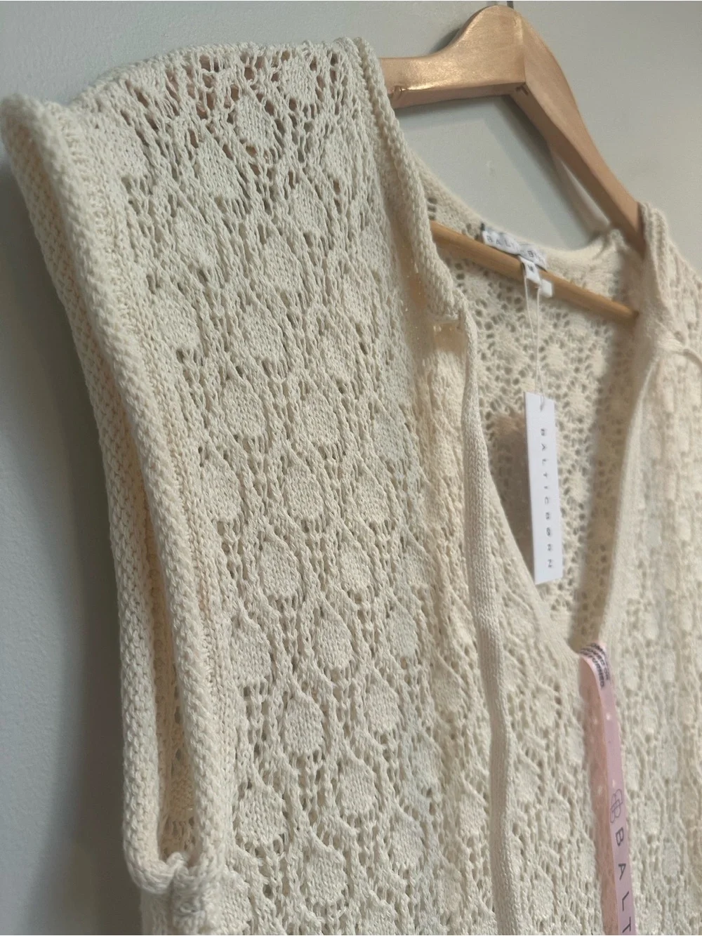 Baltic Born Calypso Crochet Cover Up NWT Medium Natural Beach Resort Boho